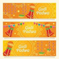 felice collezione di banner gudi padwa vettore