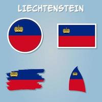 Liechtenstein carta geografica nazione di Europa, europeo bandiera illustrazione, vettore isolato.