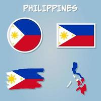 Filippine vettore carta geografica con il bandiera dentro.