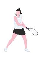 tennis giocatore. un' donna giocando tennis. piatto vettore design.