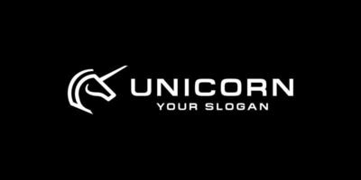 unicorno logo design icona vettore nel lusso stile. Pegasus cavallo con lungo corno simboleggiare mitologico creatura unicorno icona design.