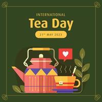 internazionale tè giorno manifesto vettore