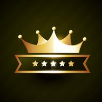 vector design distintivo corona d'oro con le stelle