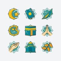 set di icone di attività del ramadan vettore