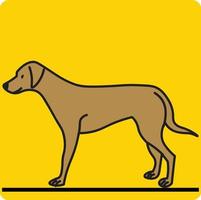 d'oro cane da riporto cane vettore cartone animato divertente poco cane seduta