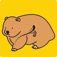vettore wombat animale colorato cartone animato illustrazione