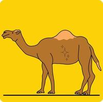 vettore cartone animato cammello isolato su giallo sfondo
