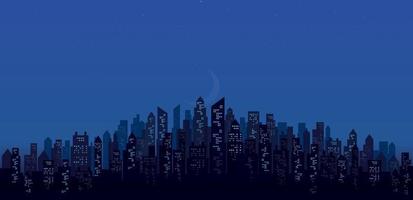 moderna notte skyline della città paesaggio sfondi illustrazione vettoriale eps10