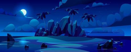 vettore notte tropicale isola nel oceano