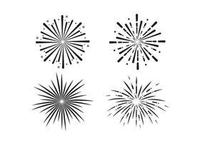 fuochi d'artificio icona illustrazione vettoriale set
