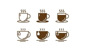 tè e caffè tazza icona. linea e silhouette caffè tazza vettore