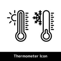 termometro icona per caldo e freddo temperatura simboli vettore