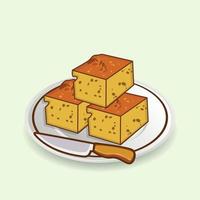 sopa paraguaia e coltello illustrazione. creativo menù paraguay gastronomia torta cucina negozio la minestra mangiare dolce delizioso clip arte latino americano cibo elementi. vettore