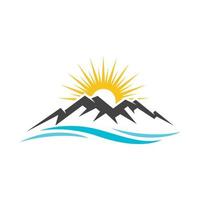 logo icona di montagna vettore