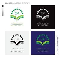 educativo istituzioni logo, scuola, accademia logo con stelle a partire dal ha aperto libro vettore