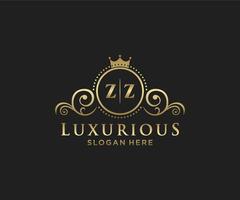 iniziale zz lettera reale lusso logo modello nel vettore arte per ristorante, regalità, boutique, bar, Hotel, araldico, gioielleria, moda e altro vettore illustrazione.