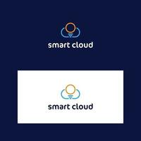 logo design cloud e lampadina vettore