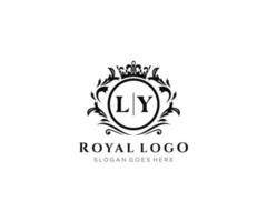 iniziale LY lettera lussuoso marca logo modello, per ristorante, regalità, boutique, bar, Hotel, araldico, gioielleria, moda e altro vettore illustrazione.