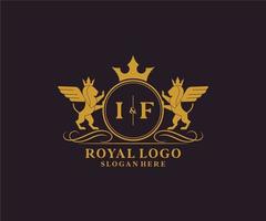 iniziale Se lettera Leone reale lusso stemma araldico logo modello nel vettore arte per ristorante, regalità, boutique, bar, Hotel, araldico, gioielleria, moda e altro vettore illustrazione.