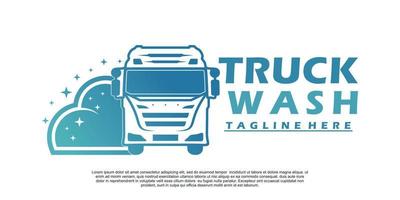 camion lavare pulizia logo design unico concetto premio vettore