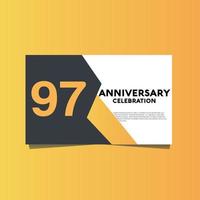 97 anni anniversario celebrazione anniversario celebrazione modello design con giallo colore sfondo vettore