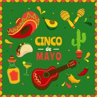 collezione di icone cinco de mayo vettore