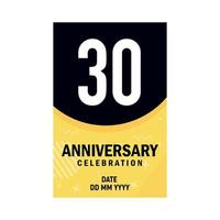 30 anni anniversario invito carta disegno, moderno design elementi, bianca sfondo vettore design