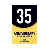 35 anni anniversario invito carta disegno, moderno design elementi, bianca sfondo vettore design