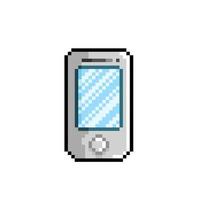 bianca mobile Telefono nel pixel arte stile vettore