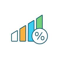 icona di colore rgb di pagamento del tasso di interesse vettore