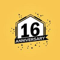 16 anni anniversario logo vettore design compleanno celebrazione con geometrico isolato design