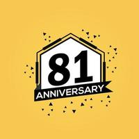 81 anni anniversario logo vettore design compleanno celebrazione con geometrico isolato design