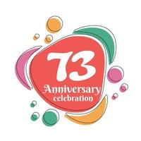 73 anniversario celebrazione logo colorato design con bolle su bianca sfondo astratto vettore illustrazione