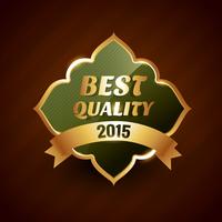 migliore qualità del 2015 simbolo di design distintivo etichetta dorata vettore