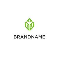 bv monogramma con foglia logo design idee, creativo iniziale lettera logo con naturale verde le foglie vettore