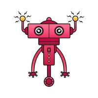 carino illustrazione portafortuna robot design kawaii vettore