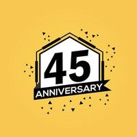 45 anni anniversario logo vettore design compleanno celebrazione con geometrico isolato design