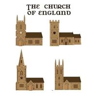 l'insieme delle chiese inglesi. illustrazione vettoriale. vettore