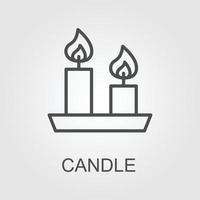 aroma candele linea schema icona vettore