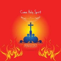 Pentecoste domenica, venire santo spirito, logo bandiera vettore illustrazione