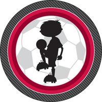 cartone animato calcio calcio giocatore nel silhouette - gli sport illustrazione vettore