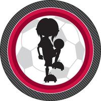 cartone animato calcio calcio giocatore nel silhouette - gli sport illustrazione vettore