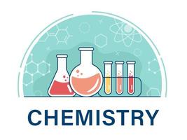 chimico Esperienza nel il laboratorio. scientifico sperimentare, ricerca. piatto vettore illustrazione