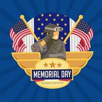 design del memorial day vettore