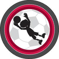 cartone animato calcio calcio portiere nel silhouette - gli sport illustrazione vettore