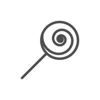 eps10 vettore lecca-lecca linea arte icona o logo elemento modello. spirale dolce caramella schema simbolo isolato su bianca sfondo