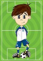 carino cartone animato Inghilterra calcio calcio giocatore su intonazione - gli sport illustrazione vettore