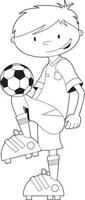 carino cartone animato calcio calcio giocatore linea arte - gli sport illustrazione vettore