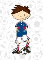 carino cartone animato francese calcio calcio giocatore - gli sport illustrazione vettore