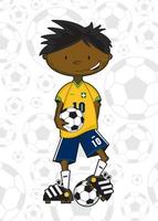 carino cartone animato brasiliano calcio calcio giocatore - gli sport illustrazione vettore